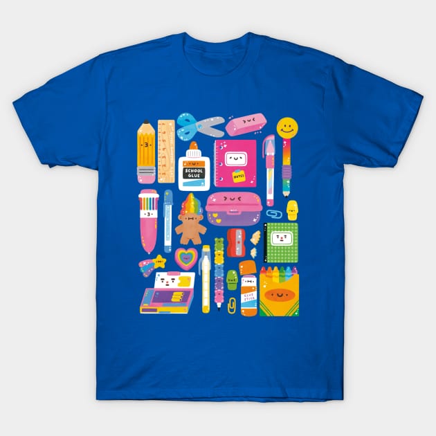 School Supplies T-Shirt by Figberrytea
